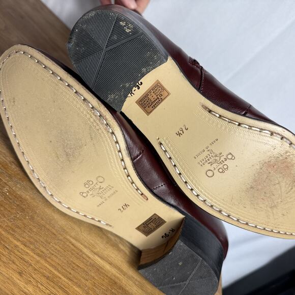 Besserro Ankle Dress Boots Men's 7.5 Goat Leather Dark Red Wine Burgundy Heeled - Picture 6 of 14